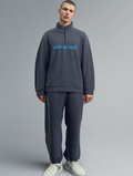 Men's letter-print 4/1 zipper sweatshirt and pants set