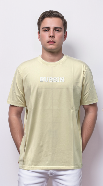 Pale yellow printed t-shirt