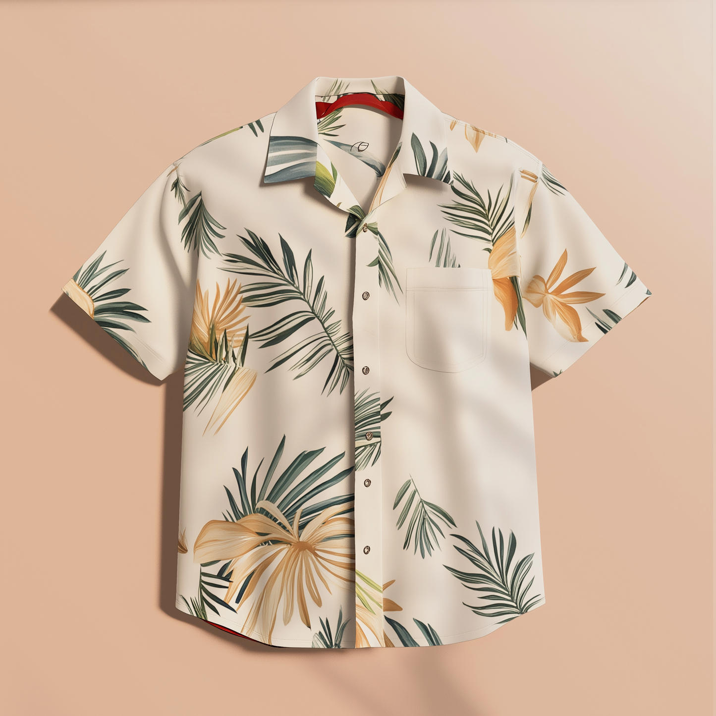Hawaiian-style short-sleeved men shirt