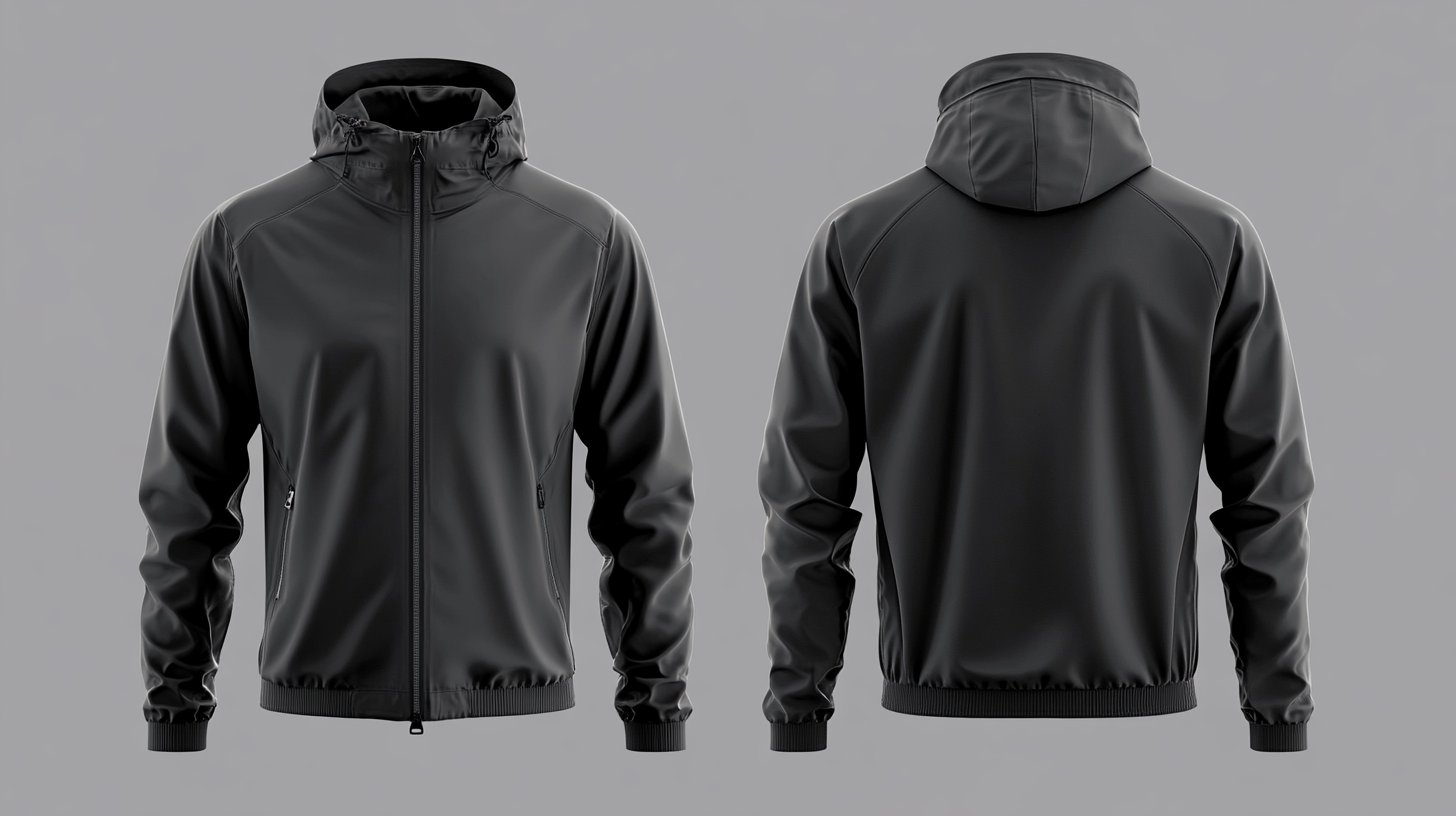 Men's black windbreaker jacket
