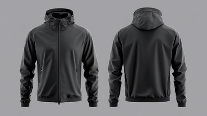 Men's black windbreaker jacket