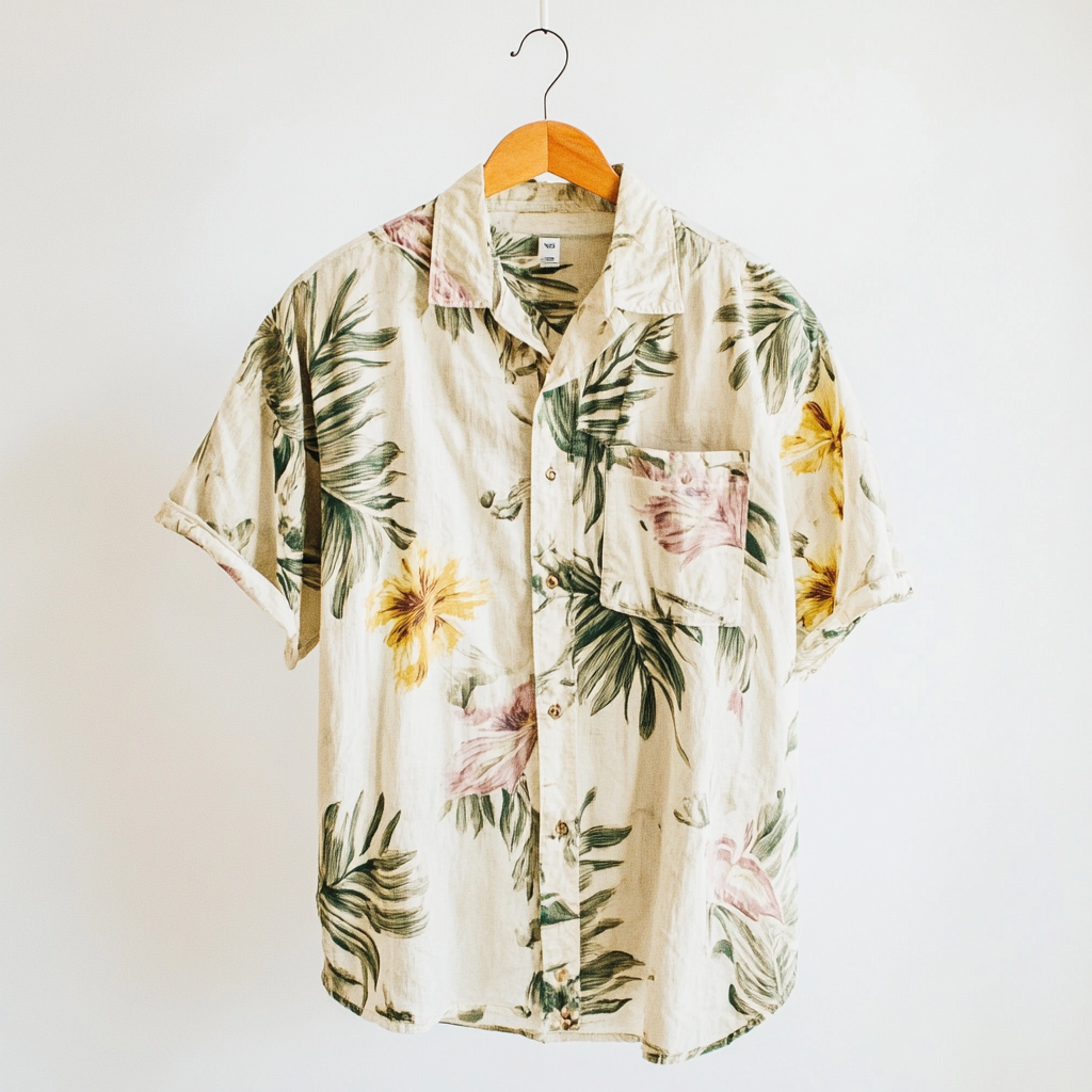 Hawaiian-style short-sleeved shirt